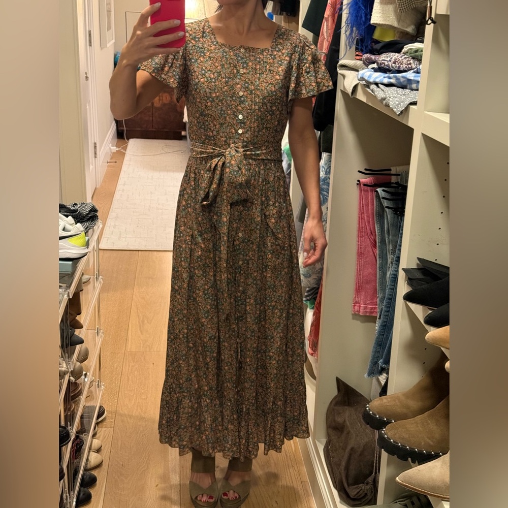 Doen Marfa Floral Dress in Blue Laurel Canyon Rose Size XS